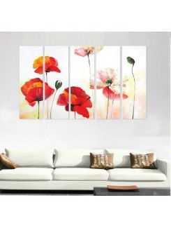 Hand-painted Flower Oil Painting with Stretched Frame-Set of 5