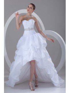 Organza Sweetheart Sweep Train A-line Embroidered Wedding Dress