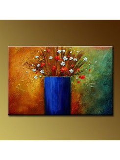 Ręcznie malowany obraz olejny kwiaty z rozciągniętej ramki-16 "x 20"