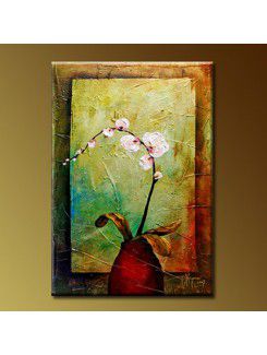 Bloem met de hand geschilderde olieverf met gestrekte frame-16 " x 24 "