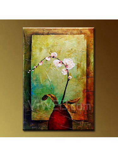 Bloem met de hand geschilderde olieverf met gestrekte frame-16 " x 24 "