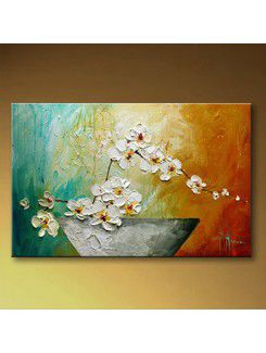 Hand-painted Flower Oil Painting with Stretched Frame