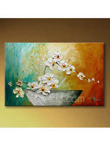 Hand-painted Flower Oil Painting with Stretched Frame