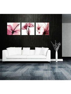 Hand-painted Flower Oil Painting with Stretched Frame-Set of 3