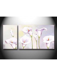 Hand-painted Flower Oil Painting with Stretched Frame-Set of 2