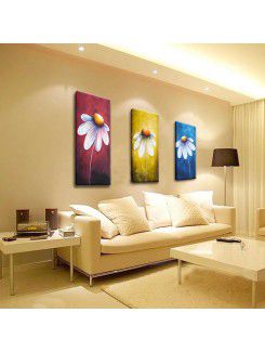 Hand-painted Abstract Oil Painting with Stretched Frame-Set of 3