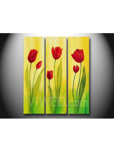 Abstract Hand-painted Oil Painting with Stretched Frame-Set of 3