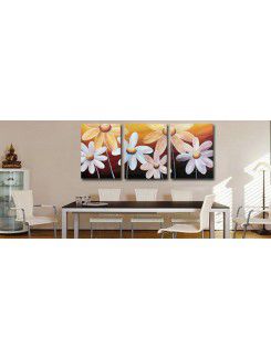 Hand-painted Abstract Oil Painting with Stretched Frame-Set of 3