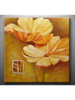 Bloem met de hand geschilderde olieverf met gestrekte frame-20 " x 20 "