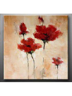 Hand-painted Flower Oil Painting with Stretched Frame-20" x 20"