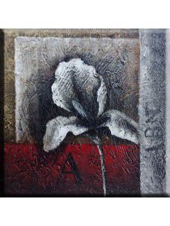 Hand-painted Flower Oil Painting with Stretched Frame-20" x 20"