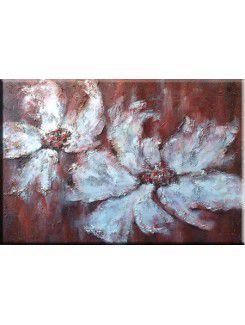 Hand-painted Flower Oil Painting with Stretched Frame