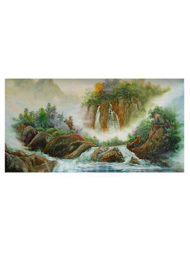 Hand-painted Landscape Oil Painting with Stretched Frame-20" x 40"