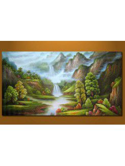 Hand-painted Landscape Oil Painting with Stretched Frame-40" x 24"