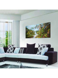 Hand-painted Landscape Oil Painting with Stretched Frame-40" x 24"