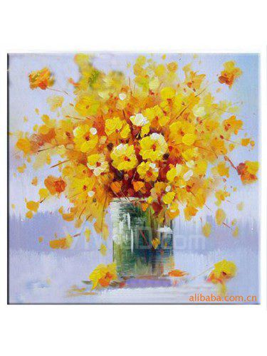 Hand geschilderde bloemen olieverf met gestrekte frame-20 " x 20 "