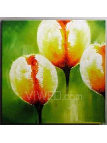 Hand-painted Flower Oil Painting with Stretched Frame-20" x 20"