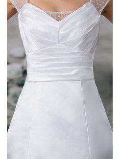 Satin Portrait Sweep Train Sheath Wedding Dress