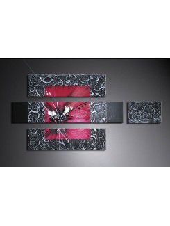 Abstracte hand geschilderde olieverf met gestrekte frame-set van 4