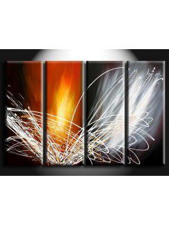 Met de hand geschilderde abstracte olieverf met gestrekte frame-set van 4