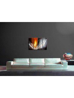 Hand-painted Abstract Oil Painting with Stretched Frame-Set of 4