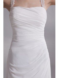 Chiffon Halter Chapel Train A-line Wedding Dress