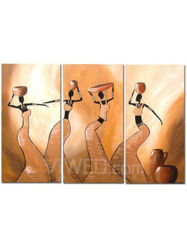 Abstracte hand geschilderde olieverf met gestrekte frame-set van 4