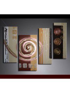 Abstract Hand-painted Oil Painting with Stretched Frame-Set of 4