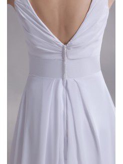 Chiffon V-Neck Sweep Train A-line Wedding Dress