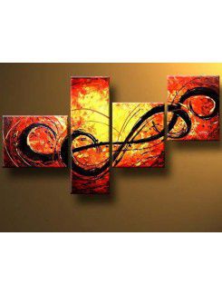 Abstract Hand-painted Oil Painting with Stretched Frame-Set of 4