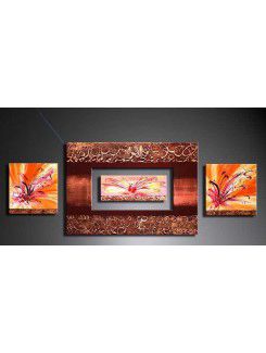 Hand-painted Flower Oil Painting with Stretched Frame-Set of 4