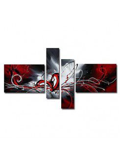 Abstract Hand-painted Oil Painting with Stretched Frame-Set of 4