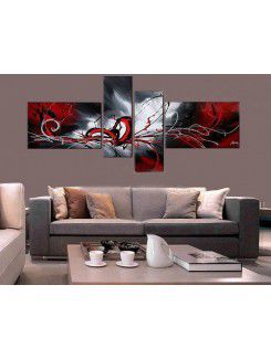 Abstract Hand-painted Oil Painting with Stretched Frame-Set of 4