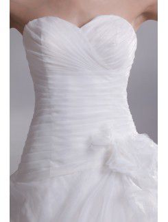 Organza Sweetheart Floor Length A-line Embroidered Wedding Dress