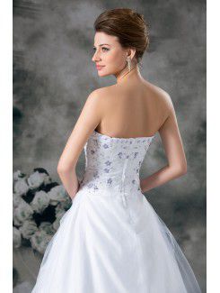 Organza Sweetheart Floor Length A-line Embroidered Wedding Dress