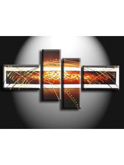 Abstract Hand-painted Oil Painting with Stretched Frame-Set of 4