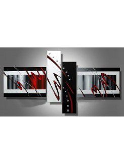 Hand-painted Abstract Oil Painting with Stretched Frame-Set of 4