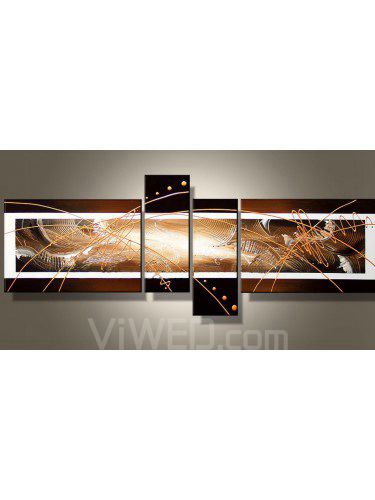 Abstract Hand-painted Oil Painting with Stretched Frame-Set of 4