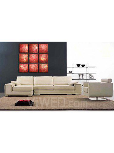 Hand-painted Abstract Oil Painting with Stretched Frame-Set of 9