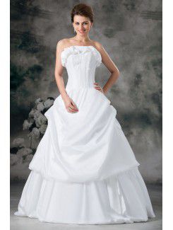 Taffeta Strapless Floor Length A-line Wedding Dress