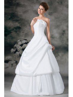 Taffeta Strapless Floor Length A-line Wedding Dress