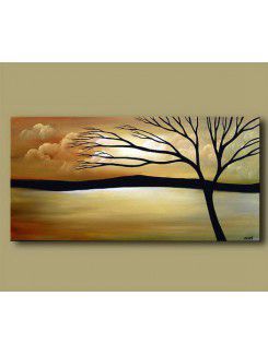 Handgeschilderde boom olieverf met gestrekte frame-16 " x 32 "