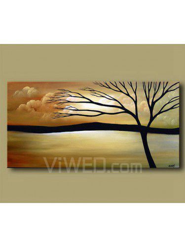 Handgeschilderde boom olieverf met gestrekte frame-16 " x 32 "