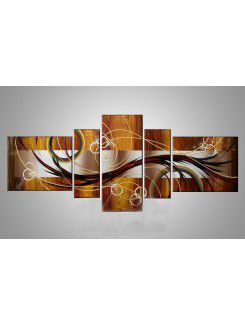 Abstract Hand-painted Oil Painting with Stretched Frame-Set of 5