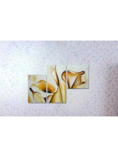 Hand-painted Abstract Oil Painting with Stretched Frame-Set of 3