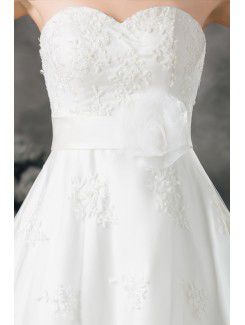 Lace Scoop Sweep Train A-line Wedding Dress