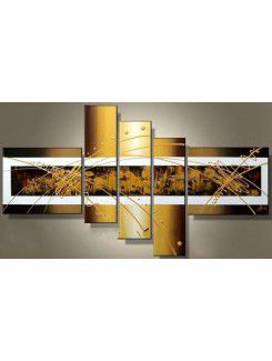 Hand-painted Abstract Oil Painting with Stretched Frame-Set of 5