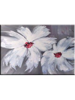 Pintados à mão pintura a óleo da flor com quadro esticado-20 "x 24"
