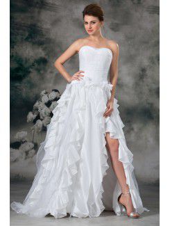 Taffettà sweetheart sweep treno a-line abito da sposa