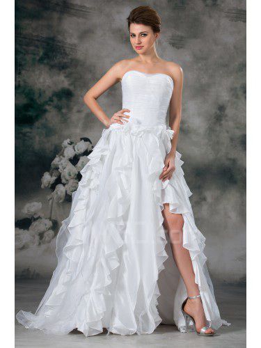 Taffeta Sweetheart Sweep Train A-line Wedding Dress